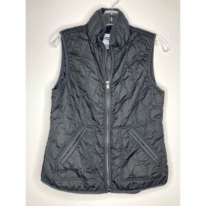 OLD NAVY Vest Women Small Lightweight Quilted Zip Front Black Collared Pockets